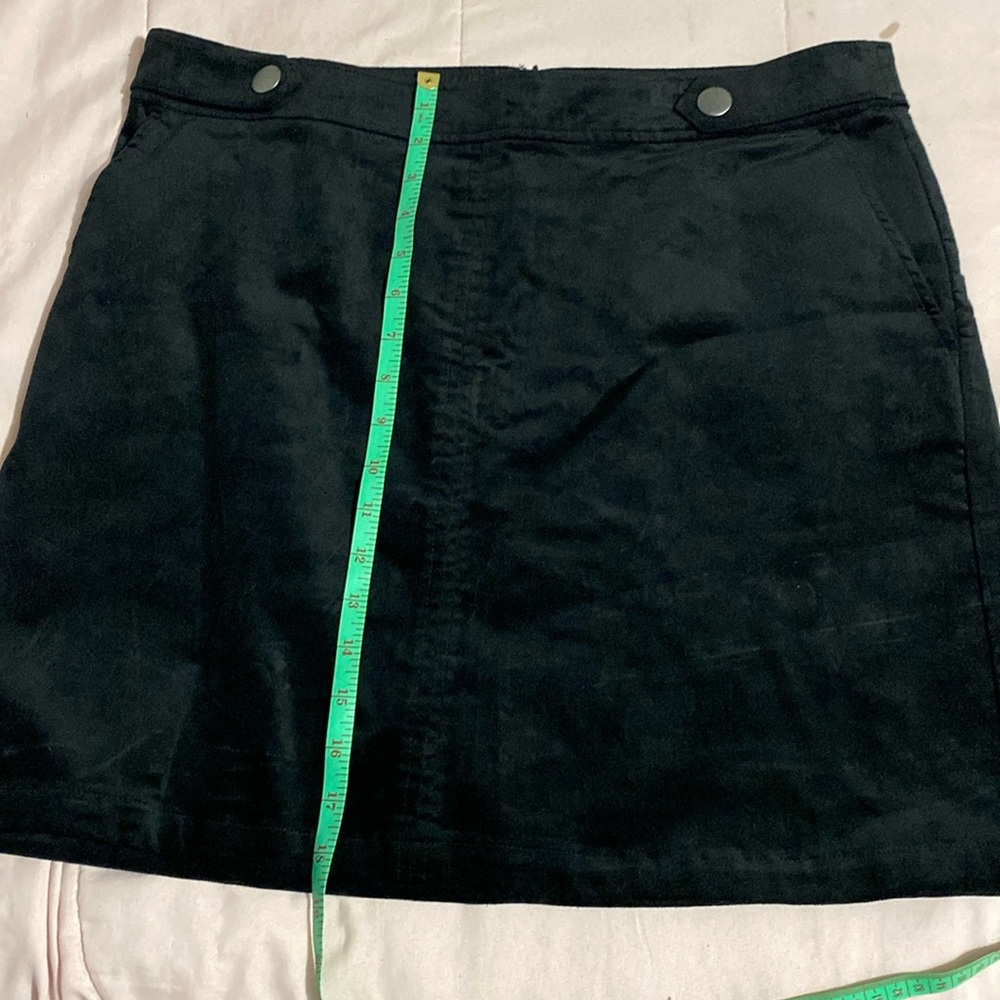 Faux suede black mini skirt